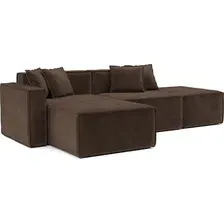 Диван угловой Mebel-Ars Модульный Модион (велюр молочный шоколад НВ-178/13)