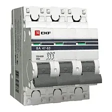 Выключатель автоматический EKF PROxima ВА 47-63 3P 6А (C) 4.5kA