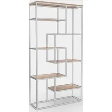 Стеллаж Hype Mebel Зиг-Заг-2 100x170 (белый/дуб галифакс натуральный)