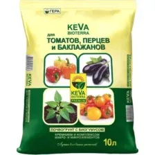 Грунт для растений Гера Keva Bioterra Биопочвогрунт для томатов и перцев (10л)