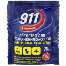 Средство для устранения засоров "911" "Активные гранулы" , саше по 70 г