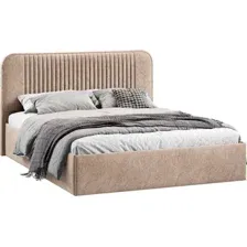 Кровать Трия Тиффани Тип 1 c ПМ и заглушиной 160x200 (микровелюр Wellmart Dark Beige)