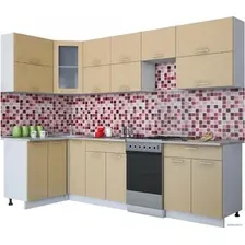 Готовая кухня Интерлиния Мила Gloss 50-12x28 (капучино глянец)