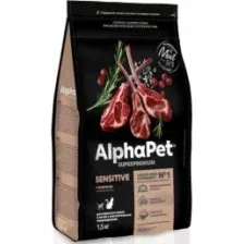 Сухой корм для кошек AlphaPet Superpremium Sensitive с ягненком 1.5 кг