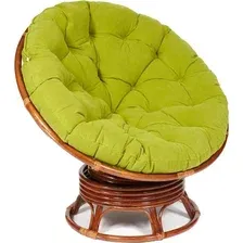 Кресло-качалка TetChair Papasan W 23/01 B (орех/флок олива, с подушкой)