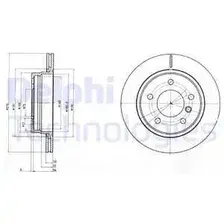 Тормозной диск DELPHI BG3041C вентилируемый , задняя ось