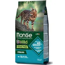 Корм Monge Cat Bwild Grain Free Sterilized (Тунец) для кошек 1,5 кг