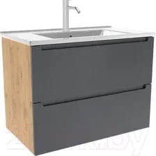 ЗОВ Тумба с умывальником Дион 60 D60LHO0M7015МKV5-OL60 (графит матовый/дуб)