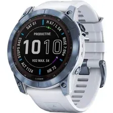 Умные часы Garmin Fenix 7X Sapphire Solar (голубой минерал/белый камень)
