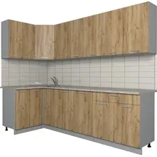 Готовая кухня Интерлиния Мила Лайт 1.2x2.6 (дуб золотой)