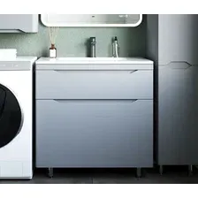 Symbolite Тумба под умывальник Марелла 80 Люкс Plus 2 ящика + Марелла Люкс 80х40 (серый)
