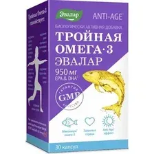 БАД Эвалар Тройная Омега-3 950мг (30 капсул)
