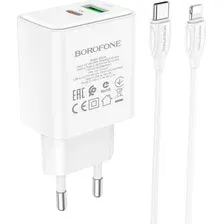 Зарядное устройство сетевое Borofone BA67A + кабель Type-C-8pin (1м, белый)
