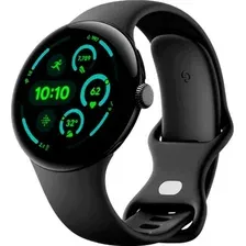 Умные часы Google Pixel Watch 3 LTE 45 мм (черный матовый/обсидиан, спортивный силиконовый ремешок)