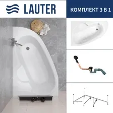 Ванна акриловая Lauter Valencia 150x100 / 2102150L (с каркасом и сифоном 21Y11021 матовый черный)