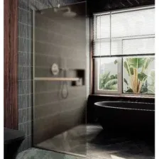 Душевая стенка MaybahGlass 119x195 / MGD-716-5у (бронзовое матовое стекло/хром матовый)