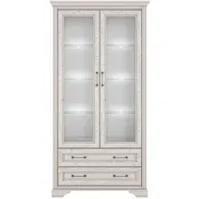 Шкаф-витрина Black Red White Stylius B169-REG2W2S с подсветкой (лиственница сибирская)