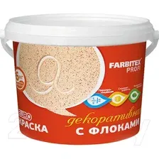 Краска Farbitex Профи Декоративная акриловая с флоками льняной Л-2 12 кг