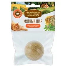 Лакомство для кошек Деревенские лакомства игрушка-шар календула + корень солодки 22 г