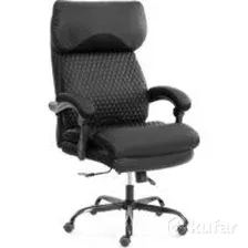 Офисное кресло TetChair Chief metalBL кожзам/ткань (черный/черный стеганный)