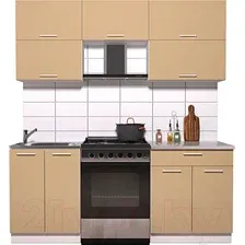 Готовая кухня Интерлиния Мила Gloss 60-19 (капучино глянец)