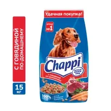 Корм Chappi для взрослых собак всех пород, говядина по-домашнему, 15 кг