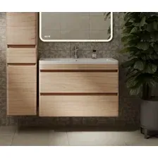 Symbolite Тумба под умывальник Атлантика 90 Люкс Plus (подвесная, ясень перламутр)