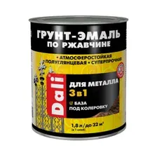 Грунт-эмаль алкидная DALI по ржавчине 3 в 1 База А белый 1,8 л