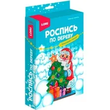 Набор для создания поделок/игрушек Lori Роспись по дереву. Новогодний сувенир Дед Мороз Фнн-052