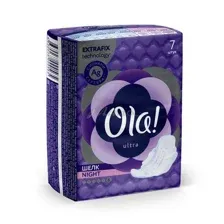 Прокладки гигиенические OLA! ультратонкие ночные с шелковистой поверхностью, 7 шт