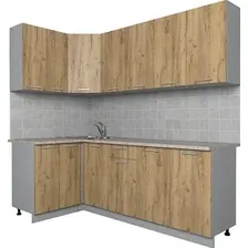 Готовая кухня Интерлиния Мила Лайт 1.2x2.2 (дуб золотой)