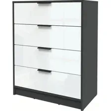Комод Интерлиния Концепт КТ-К80 Глосс (антрацит/белый глянец)