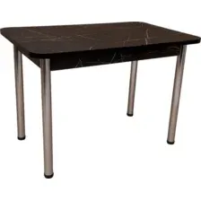 Обеденный стол СВД Юнио 80x60 / 018.П20.Х (мрамор неро маркина/хром)