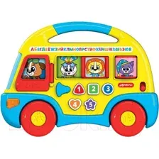 Развивающая игрушка Азбукварик Автобус Первые знания / 2808A (желтый)