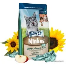 Сухой корм для кошек Happy Cat Minkas Mix c птицей, ягненком и рыбой 10 кг