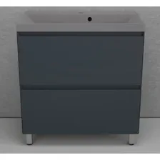 Symbolite Тумба под умывальник Манхэттен 80 Plus 2 ящика + Asti 80x45 (графит/серый шелк)