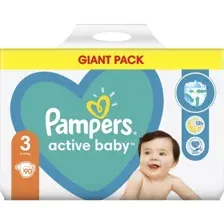 Подгузники детские Pampers Active baby, Giant Pack, размер 3, 6-10 кг, 90 шт