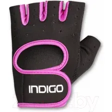 Перчатки для пауэрлифтинга Indigo Sport IN200 (L, черный/фиолетовый)
