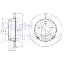 Тормозной диск DELPHI BG4243C вентилируемый , задняя ось