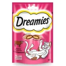Лакомство Dreamies для взрослых кошек с говядиной, 30 г