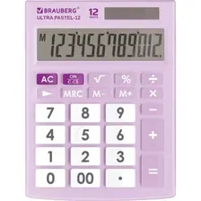 Бухгалтерский калькулятор BRAUBERG Ultra Pastel-12-PR 250505 (сиреневый)