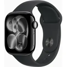 Apple Watch Series 11 42 мм (алюминиевый корпус, черный/черный, спортивный силиконовый ремешок)