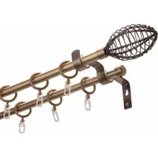 Карниз для штор Lm Decor Лайт Гранд Марио 25мм+16мм двухрядный (антик, 3.0м)