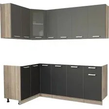 Готовая кухня Интерлиния Мила 12x21 без столешницы (серебристый/антрацит)