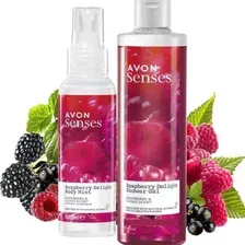 Гель для душа Avon Малиновое удовольствие, 500 мл  Лосьон-спрей для тела, 100 мл