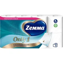 Туалетная бумага Zemma Only1 без аромата 4-слойная (8рул)