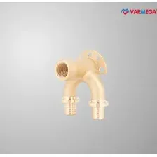 Фитинг Varmega Угол латунный настенный проходной ВР Slide-fit 16x16x1/2&quot, аксиальный VM52111