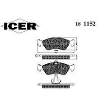 Тормозные колодки дисковые передняя ось ICER 181152