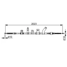 Трос ручного тормоза BOSCH 1 987 482 515 сзади слева , 1