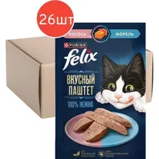 Felix Вкусный паштет (лосось, форель), 75 гр*26 шт